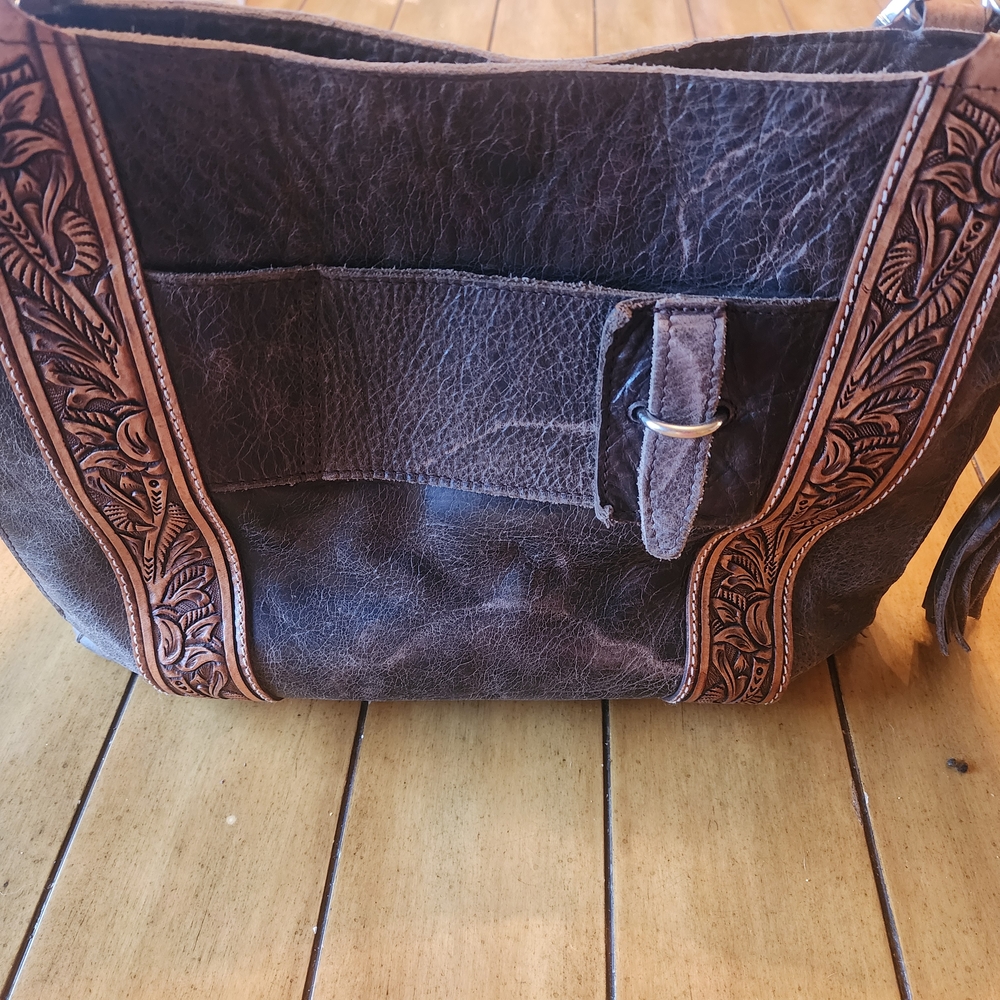 Pure Dixie Brown and Tan "Rancher" Purse